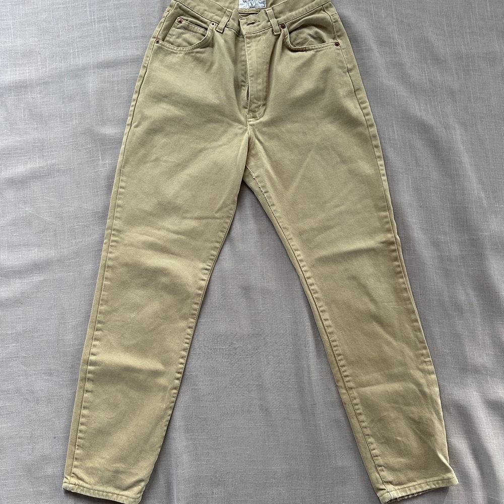 Valentino Beige Jeans with Leather Patch